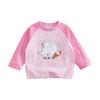 Cotton Hall Camiseta de Algodón Puro para Niños Otoño Niños y Niñas Bebé Dibujos Animados Tops Camisetas de Manga Larga para Niños Transpirables