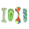 Amazon artículos para mascotas perro juguete de cuerda de algodón molienda de dientes limpieza cuerda de mordida para perro juego combinado Venta al por mayor