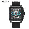 Reloj deportivo multifuncional MEGIR de nueva tendencia para hombre, venta al por mayor, cuadrado, resistente al agua, luminoso, con calendario.