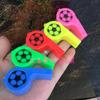 Silbato de plástico para fútbol con impresión multicolor, silbato de árbitro, silbato para aficionados a las porras, suministros para juegos sin cuerda