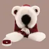 2026 Nuevo Modelo Sombrero de Peluche de Oso a Prueba de Frío y Cálido, Bufanda y Guantes Todo en Uno para Mujer, Sombrero Grueso de Invierno para Ciclismo con Protección para las Orejas
