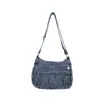 Bolso bandolera estilo perezoso de mezclilla multicapa pequeño cuadrado 2026 nuevo estilo para mujer de un solo hombro bandolera bolso casual para mujer