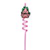 Populares Pajitas Espirales de Frutas Lindas Reutilizables Personalizadas Creativas Decoraciones de Goma Suave Listas para la Venta
