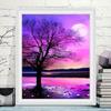 Pintura de diamantes 5D de Amazon, con diseño de atardecer, luna, planta, árbol y paisaje, pintura decorativa DIY, fabricantes, venta al por mayor, superventas