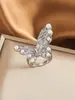 Anel de Luz Borboleta Pérola Europeu e Americano Venda Quente Estilo Ins Luxo Leve Dedo Feminino Moda Abertura Popular Joia