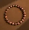Pulsera de Jades y Palo de Rosa Birmano Natural, Sencilla y Elegante Joyería de Madera con Cuentas Budistas, Fresca y de Moda Nuevo Estilo Chino