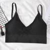 Chaleco deportivo grande con espalda en forma de U para mujer, ropa interior sin costuras, con cinturón envolvente para el pecho, sujetador con almohadilla, top de tubo sin costuras, sujetador de pecho pequeño