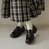 Mocasines Británicos 2026 Estilo Retro para Commuter sin Cordones Suela Gruesa Tacón Medio Aumentador de Altura Piel Genuina