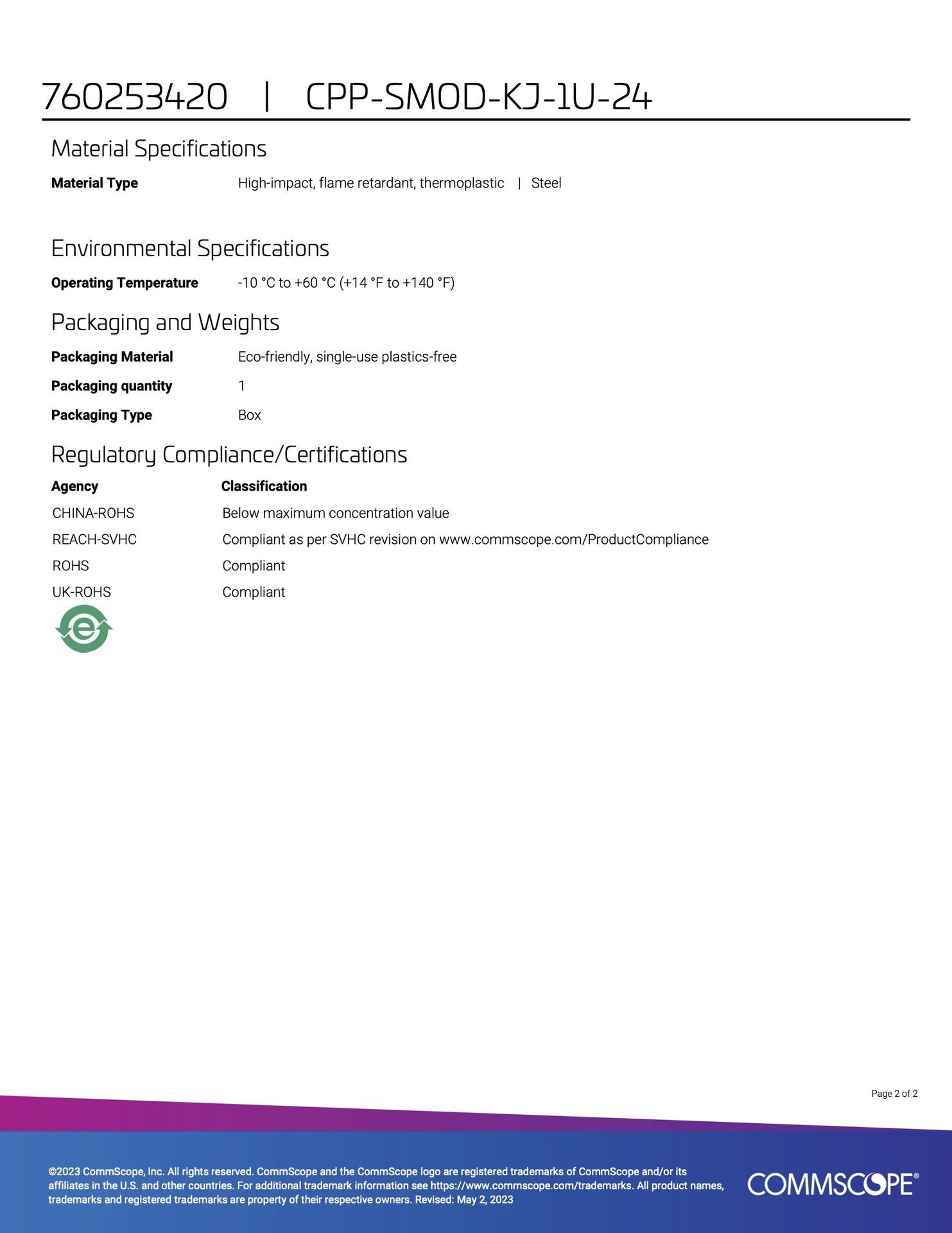 760253420 Product specificatio