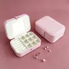 Caja de Joyería Portátil Rectangular, Caja de Almacenamiento de Joyería Simple, Caja de Joyería para Anillos de Oro y Gomas para el Cabello con Espejo, Antioxidation
