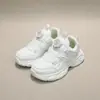 Fivela Rotativa Couro Microfibra Meninas Crianças Sapatos Esportivos Sapatos de Meninos Sapatos de Estudante Uso Ativo Sapatos Brancos 6609