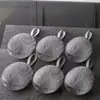 Esfera de lana de acero con forma de melón y cordón auto-contenido para eliminar grasa, no suelta fibras, no se anuda, duradera, bola de limpieza doméstica multifuncional para fregar ollas
