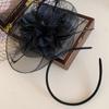 Diadema francesa retro de malla con flores y plumas, elegante y romántica, accesorio para el cabello de alta gama para mujer.