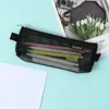 Estuche de malla transparente para lápices, bolsa de papelería para estudiantes de primaria y secundaria, bolsa para lápices de gran capacidad, estuche para lápices de nailon lindo y de alta gama al por mayor