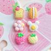 Mini tamanho pequeno Comida Brincar Resina Acessórios Flor Fruta Pão Biscoitos DIY Goo Cartão Acessórios Creme Gel Grampo de Cabelo Acessórios