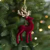 Colgante de Ciervo Navideño Ciervo Lentejuelas Alce Terciopelo Adorno de Escritorio Corona Navideña Decoración de Guirnalda Atmósfera