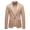 Amazon Blazer Casual de Gamuza Agrietada Estilo Vintage Ajuste Delgado de un Solo Botón para Hombre Traje de Negocios Británico para Hombre