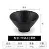 Tazón de melamina tipo porcelana trompeta negra tazón de plástico tazón comercial para fideos tazón de arroz tazón de harina para sopa ramen de res