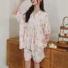 2026 Nuevo Pijama de Algodón y Seda de Longitud Larga para Casa, Ropa de Dormir de Algodón Artificial, Traje de Aire Acondicionado Estilo Cárdigan con Cuello en V, Ropa para el Hogar
