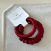 Elástico de Cabelo de Cetim Vermelho Ultra-Macio para Ano Novo ~Alta Elasticidade, Gentil com o Cabelo, Elástico Versátil para Coque, Acessório de Cabelo para Mulheres