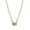 Collar con colgante de piedra de nacimiento chapado en oro real 12 piedras de nacimiento circonita mes piedra cadena de clavícula estilo ins red-hot para mujer