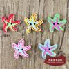 Acessórios de Vestuário Bonito Kidsren Madeira Dois Olhos Dois Furos Botões DIY Handmade Starfish Forma Colorido