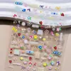 Lindas Flores de Dibujos Animados Nuevas Pegatinas de Uñas con Relieve Fresa Estéreo Conejo DIY Decoración de Graffiti Infantil para Uñas