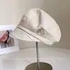 Gorra de Boina Plisada Personalizada Estilo Coreano para Mujer, Gorra de Béisbol Sencilla Versátil para Principios de Otoño, Sombrero de Sol para Vacaciones, Sombrero de Equitación, Moderno