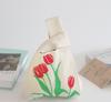 Cor de Contraste Atacado Bolsa de Tricô Bolsa de Pulso Bolsa Tote Bolsa de Mão Bolsa de Tricô Bolsa Feminina Bolsa de Tricô Vazada Tecida Pequena Quadrada