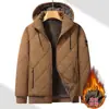 Chaqueta de Algodón Tallas Grandes M-8XL Estilo Nuevo 2026 Chaqueta Gruesa Acolchada de Algodón con Forro Polar para Hombre Cálida con Capucha Desmontable Ropa de Algodón Media
