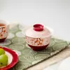 Gaiwan Rojo con Flores de Ciruelo Pintadas a Mano para Uso Doméstico, Juego de Té Gongfu, Gaiwan Delgado de Cerámica Estilo Chino
