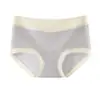 Ropa interior modal de algodón puro para mujer, antibacteriana, transpirable, de verano, de seda helada, fina, de cintura media.