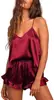 Conjunto de Pijama de Shorts de Satén con Tirantes Transfronterizo con Ribete de Encaje Set de Dos Piezas Fabricante Mayorista de Bodas Europeo y Americano Amazon