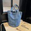 Bolsa Saco Jeans Grande Capacidade Feminina 2026 Verão Novo Estilo Fresco Bordada Bolsa de Ombro Versátil Bolsa de Braço