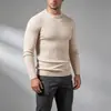 Comercio Exterior Otoño Invierno Europeo Americano para Hombre Cuello Redondo Suéter de Punto Trenzado Retro Camisa Base Casual para Jóvenes Hombre