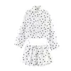 Conjunto de chaqueta con diseño de cordón de lunares y shorts tipo globo para mujer, comercio exterior transfronterizo europeo y americano ZA