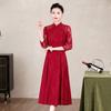 Marca de Shenzhen encaje madre de mediana edad verano manga corta manga media vestido de novia talla grande vestido delgado al por mayor