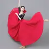Falda de Baile Giratoria 720 Grados Doble Capa de Gasa Falda de Media Longitud de Dosificación Falda de Color Sólido Xinjiang para Mujer Falda