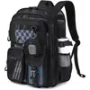 Mochila de Rede Transparente, uma mochila transparente com design de zíper duplo, adequada para estudantes