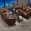 Estilo Industrial Retrô Sofá de Canto para Bar Restaurante de Música Bistrô Bar Transparente Café Restaurante Ocidental Área de Lounge Mesas e Cadeiras