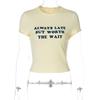 Estilo Europeo y Americano para Mujer Verano Nuevo Camiseta de Manga Corta con Cuello Redondo Ajustada con Estampado de Letras
