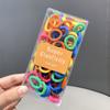 Nuevo Color Caramelo En Caja Cuerda para el Cabello Anillos para el Cabello de Niños Anillos de Toalla para Niñas Tendones de Goma Cuerda para Atar Anillo para el Pulgar de Bebé Cubierta de Cuero