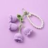 Ins Estilo Coreano Menina Corrente de Pérolas Fio Crochê Lírio-do-Vale Chaveiro Decoração de Bolsa Flor Sino
