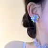 Th0129 Plata 999 Aguja Adecuado para Verano Flor Dopamina Aretes de Botón Estilo Vacaciones en la Costa 2025 Estilo Caliente