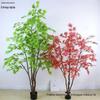 Árvore Artificial de Bordo Vermelho Bordo Japonês Estilo Chinês Zen Planta Verde Decoração de Paisagem Interna Planta em Vaso Falsa Alta Simulação