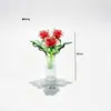 Buquê de Rosa Esmaltada Zibo Mini Arranjo de Flores Artificiais de Vidro Decoração de Mesa Artesanato Presente de Dia dos Namorados