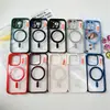 Funda Magnética de Acrílico Escarchado con Agujero Grande para Teléfono para Samsung S26, Adecuada para S25Ultra, con Bordes de Colores y Marco de Espejo Grande Funda Magnética