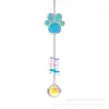 Pegador de Sol Rosa Azul Diamante Metal Patinha de Cachorro Patinha de Gato DIY Pingente de Cristal Lembrança Animal Cruzamento Fornecimento
