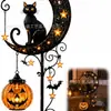 Luz de estaca solar transfronteriza Gato Negro y Luna de Calabaza