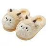 Pantuflas de algodón de dibujos animados de ovejas para padres e hijos para mujer, cálidas, lindas, antideslizantes para interior de otoño e invierno, pantuflas de felpa para niños al por mayor